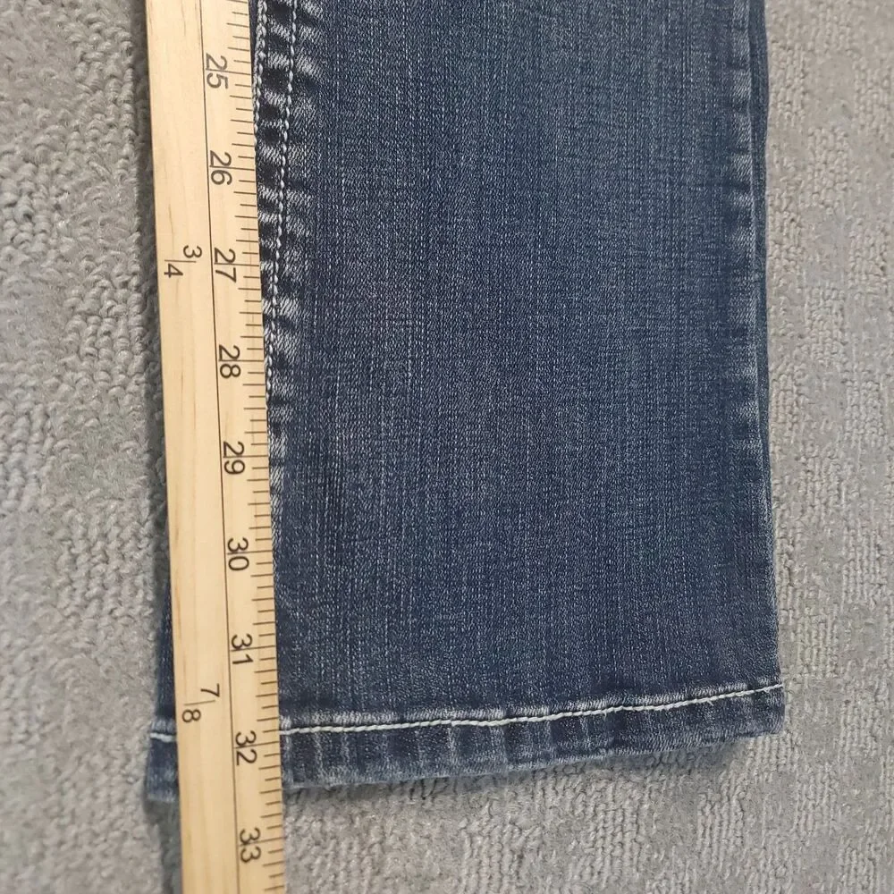 LA Idol USA Jeans Womens Juniors Size 13 Stretch Flare Bootcut Mid Rise Blue